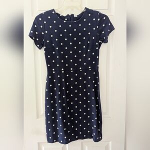 Old Navy Blue and White Polka Dot Fit and Flare Mini Dress